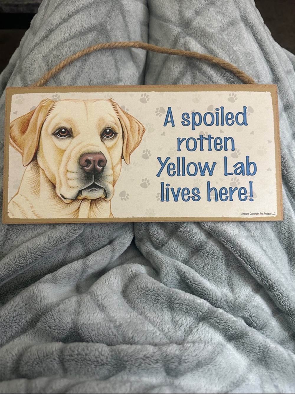 Yellow Lab Decorative Wall Sign - Spoiled Rotten Design